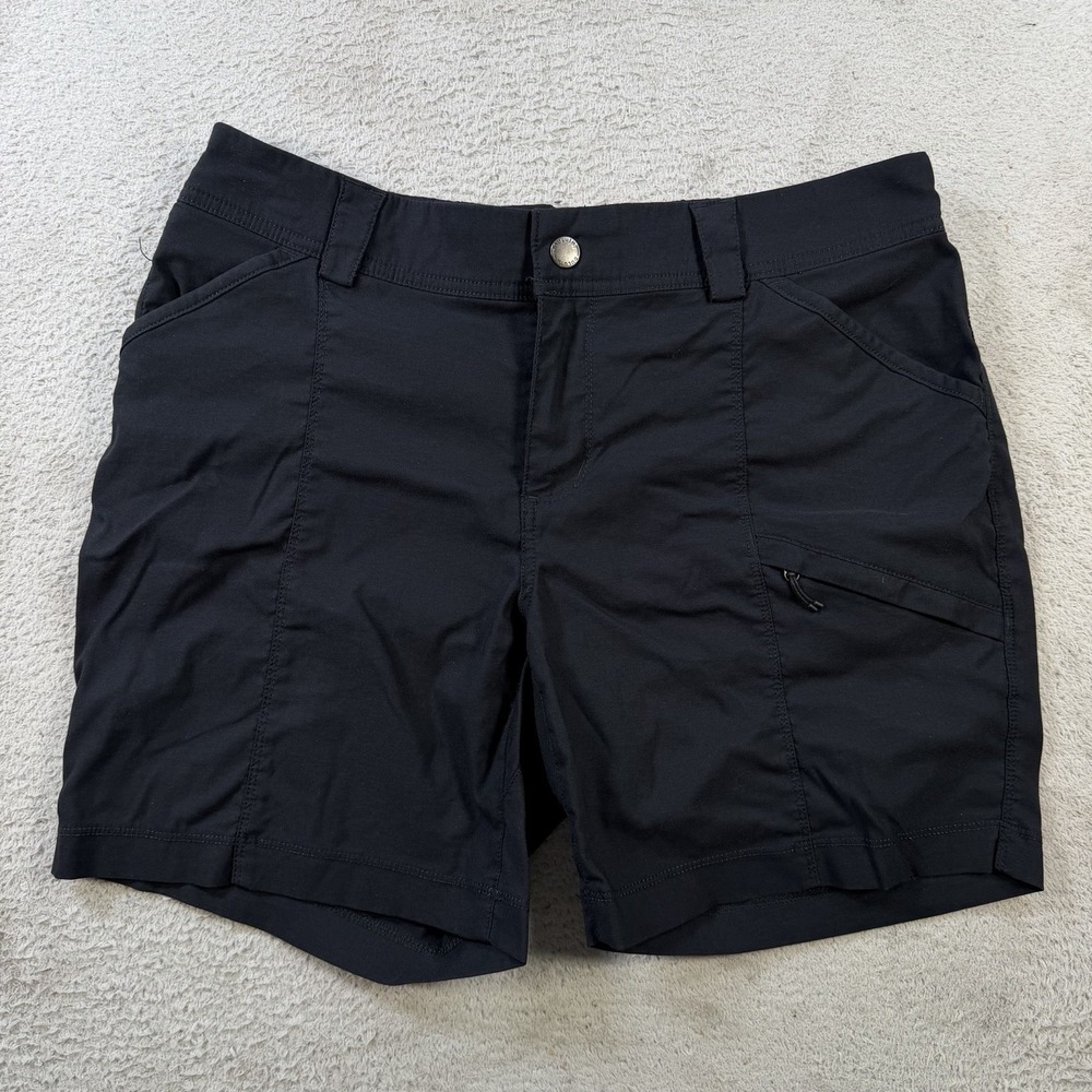 Duluth Trading Shorts Womens 12 Black Dry on the Fly Cargo Nylon Stretch Hiking